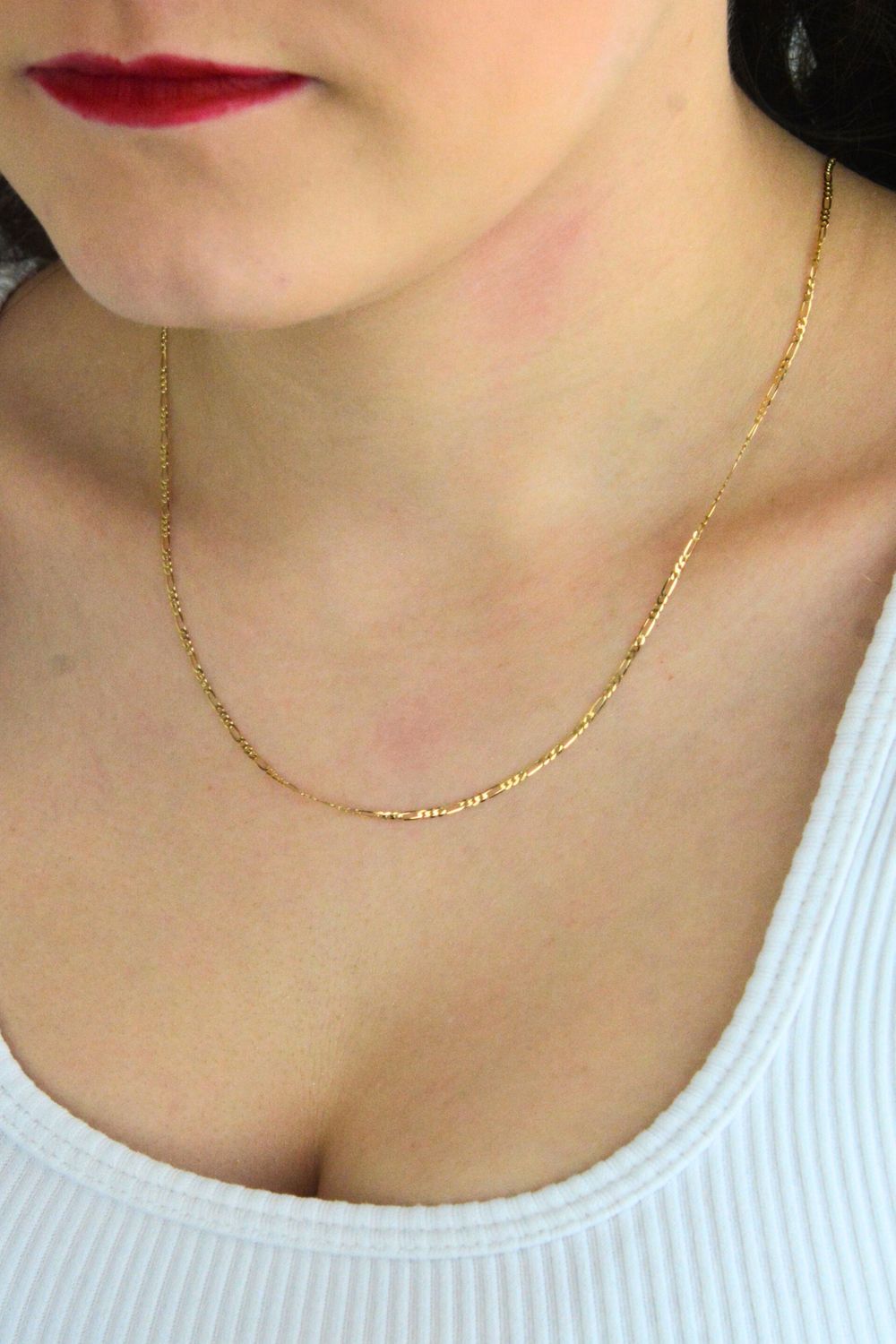 Złoty łańcuszek Figaro 585 – 45 cm, 1 mm (2).jpg